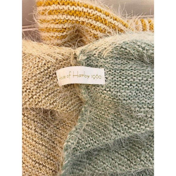 House of Harlow 1960 Pink and Green Color-Block Poncho Sweater Size L - Picture 13 of 14